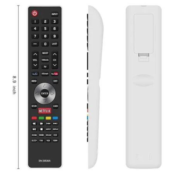 EN-33926A Remote Control Compatible Replacement for Hisense EN33926A TV Remote, Applicable 32K366W 40K366WB 32K20DW 32K20W 40H5 50K610GWN 55K610GWN XV5849 32H5B 40H5B 40K366WN 48H5 50H5B