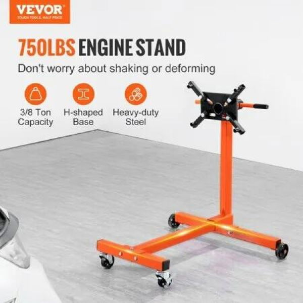 Engine Stand 750LBS Motor Hoist Dolly 360 Degree Adjustable Mounting Head