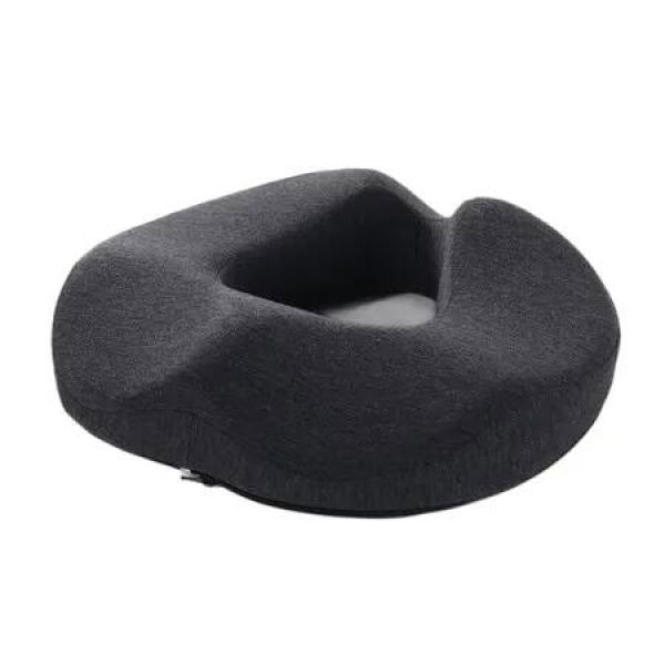 Ergonomic Donut Seat Cushion Memory Foam for Long Sitting, Pressure Relief and Posture Support Ideal Gift for Office Home (Dark Grey)