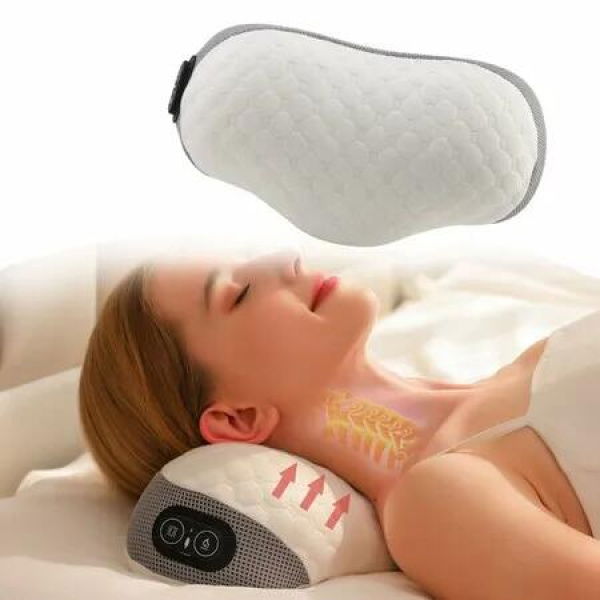 Ergonomic EMS Neck Massager Support Improved Posture Type C power Pillow Heating and Vibration Massage