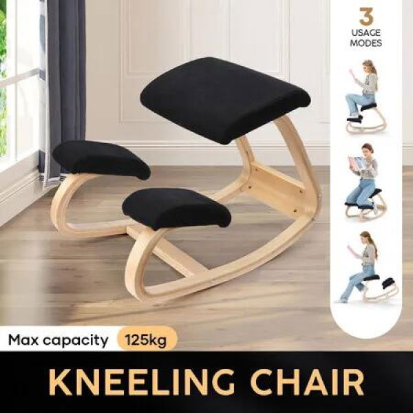 Ergonomic Kneeling Chair Office Home Desk Rocking Stool Comfortable Computer Better Posture Angled Knee Support Seat