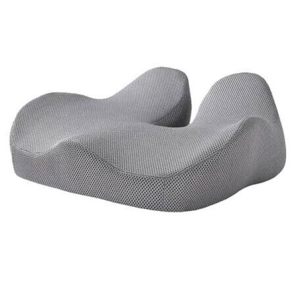 Ergonomic Memory Foam Seat Cushion, Relieves Tailbone and Lower Back, Correct Sitting Posture, for Office Chairs, Car (Grey)