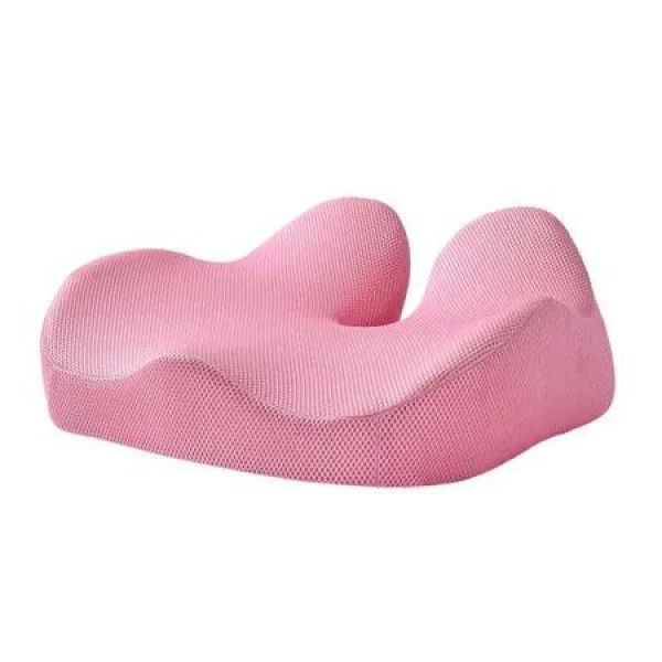 Ergonomic Memory Foam Seat Cushion, Relieves Tailbone and Lower Back, Correct Sitting Posture, for Office Chairs, Car (Pink)