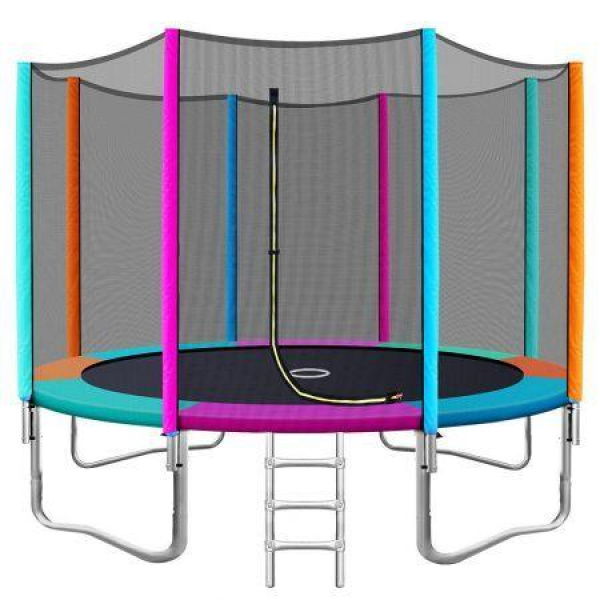 Everfit 12FT Trampoline for Kids w/ Ladder Enclosure Safety Net Pad Gift Round