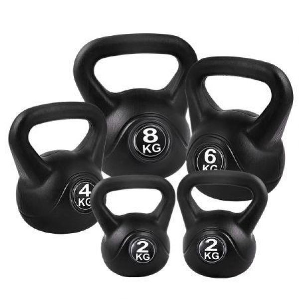 Everfit 22kg Kettlebell Set Weight Lifting Kettlebells Bench Dumbbells Gym Home