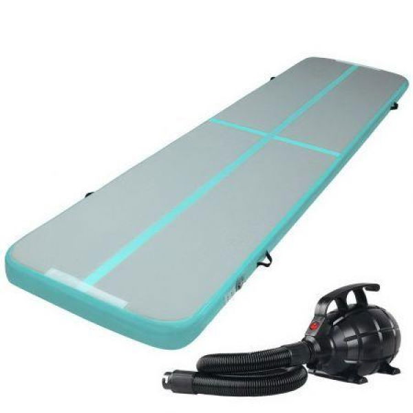 Everfit GoFun 4X1M Inflatable Air Track Mat With Pump Tumbling Gymnastics Green