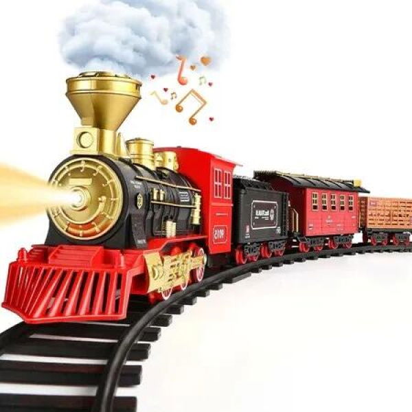 Exciting Train Set for Kids - Complete with Engine, Cars, Tracks, Lights, Sounds, and Smokes