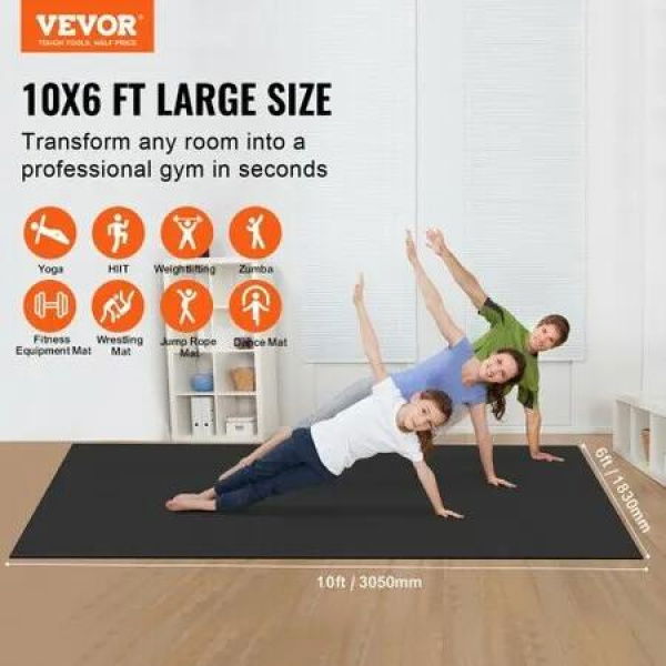 Exercise Mat Non Slip High Density Premium Yoga Mat Exercise Yoga Mat for Men Women Fitness & Exercise Mat with Bag & Carry Strap (10x6ft)