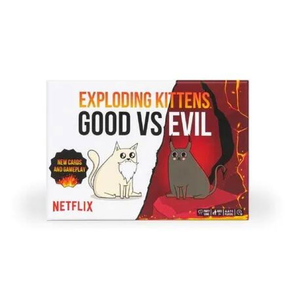 Exploding Kittens Good vs. Evil - 55 Cards,Elevate with New Characters - Family Games for Kids and Adults - Funny Card Games