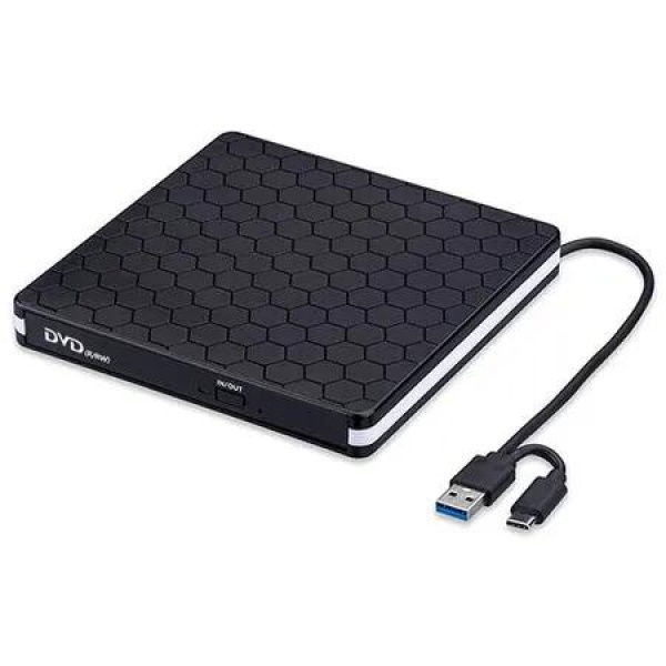 External CD/DVD Drive for Laptop External DVD Drive, DVD Player Portable CD Reader for Laptop, CD Burner Compatible with PC Windows 11/10//7 Linux Mac OS