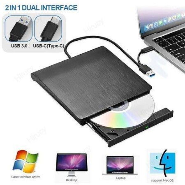 External DVD Player,USB 3.0 USB Type C External CD/DVD Rw Reading Player Burner Portable Optical Discs For Laptop PC Windows Linux OS Mac