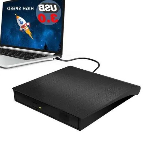 External USB 3.0 DVD Drive,Portable CD/DVD Player+/-RW Drive CD ROM Burne for Laptop Desktop PC Windows Linux OS Apple Mac Wide Compatibility