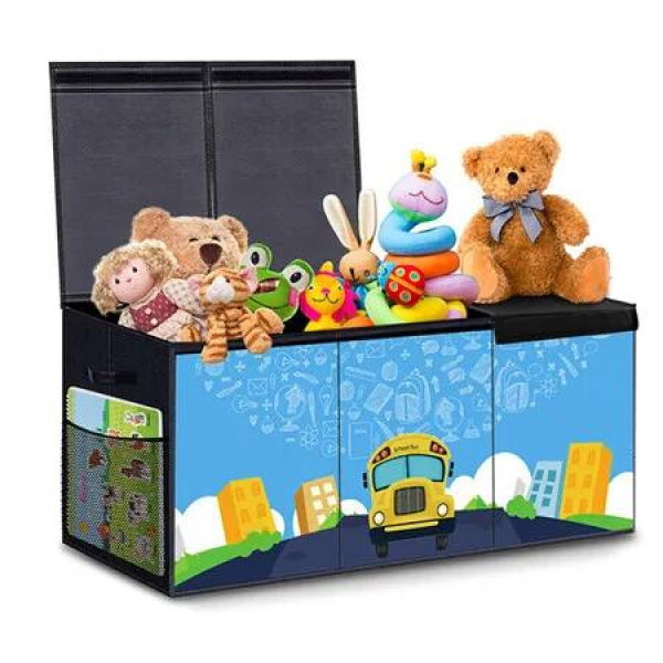 Extra Large Toy Box,Collapsible Sturdy Toy Storage Organizer with Lids,Toy Box for Boys Girls,Kids Toy Chest Bin Box Baskets