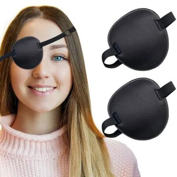 Eye Patch Adjustable Medical Amblyopia Lazy 2PCS Black Left Right Eyes Vision Soft Breathable Children Strabismus Treatment Comfortable