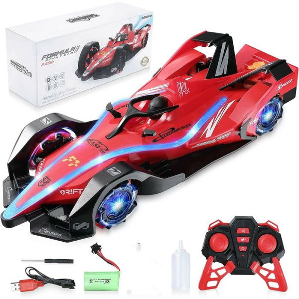 F1 Remote Control Car RC Stunt Car 4WD Rechargeable Remote Control Stunt Cars Play Car Gift For Kids -Red