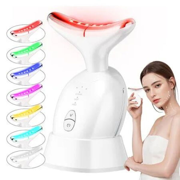 Face Massager Tool, Face Sculpting Tool with Thermals and Vibration, 3 Modes Portable Face Neck Device for Skin Care (White)