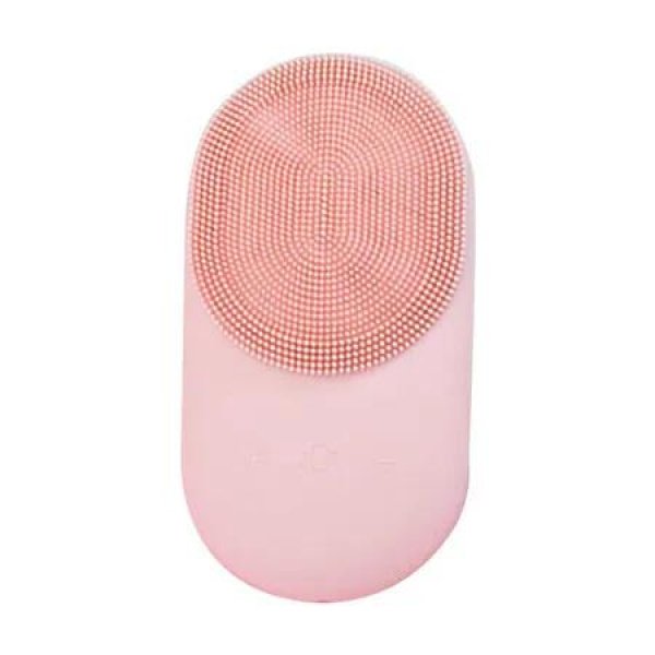 Facial Cleansing Brush, Sonic Waterproof Cleansing Brush(8 Adjustable Speeds) Effectively Cleans and Exfoliates, Soft Silicone Heated Massage Helps Open pores&Import Essence, Relieve Fatigu (Pink)