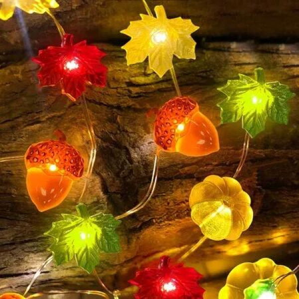 Fall Decor 30LED/3Meters 3D Pumpkin Lights Fall Halloween Thanksgiving Decorations