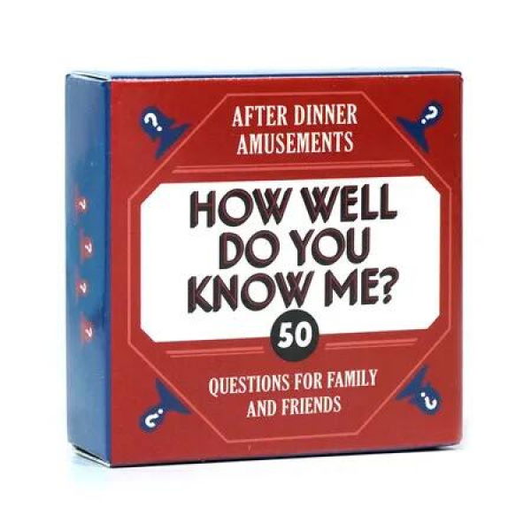 Family Card Game After Dinner Amusements How Well Do You Know Me? 50 Question Cards for Family Gatherings