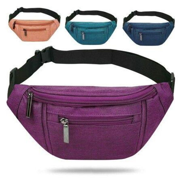 Fanny Pack For Men Women Crossbody Waist Bag Pack Belt Bag For Travel Walking Running Hiking Cycling Easy Carry Any Phone Wallet (Purple)