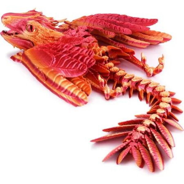 Feathered Wyvern Dragon,3D Printed Dragon,Articulated Dragon,Fidget Dragon,3D Printed Toys,Desktop Pet (Infernostride)
