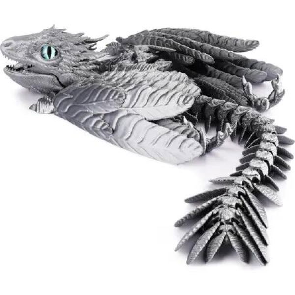 Feathered Wyvern,3D Printed Articulated Fidget Dragon Desktop Pet (Thunderclaw)