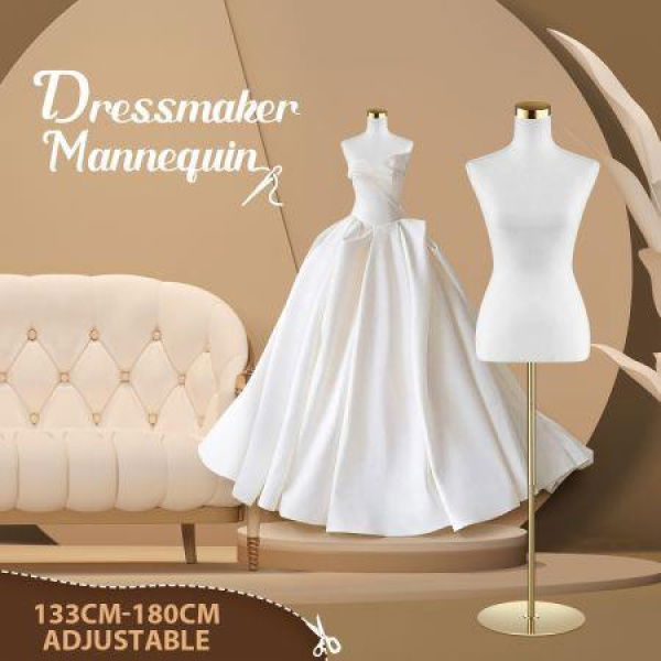 Female Mannequin Torso Display Stand Manikin Dress Form Dressmakers Sewing Fashion Tripod Base 133-180CM White