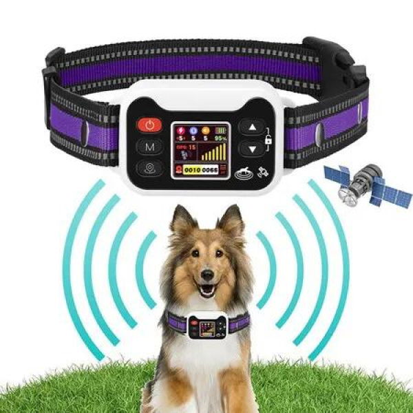 Fence for Dogs Collar with 3 Correction Mode,Electric Collar Fence System with Open Outdoor,Range 25-6560 FT(Purple White)