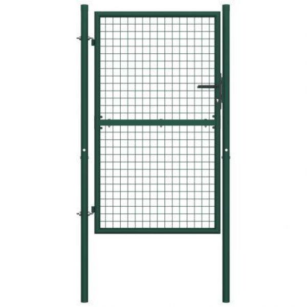 Fence Gate Steel 100x150 Cm Green