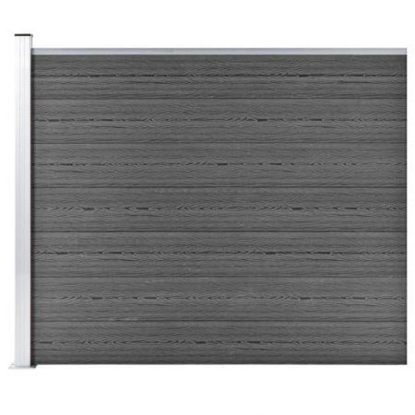 Fence Panel WPC 175x146 Cm Black