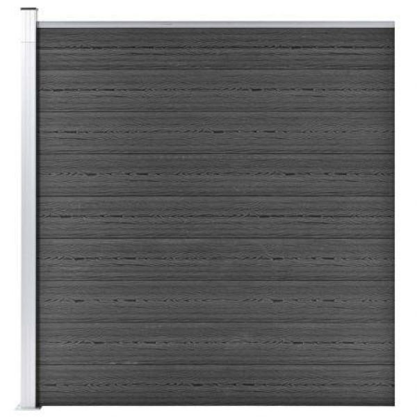 Fence Panel WPC 175x186 Cm Black