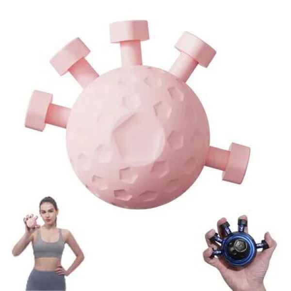 Finger Grip Strengthener Finger Exerciser, Silicone Grip Strength Trainer, Adjustable Hand Grip Strengthener, Pink