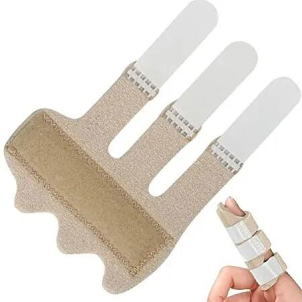 Finger Splint,Trigger Finger Splint with Belt-in Aluminum Splint Adjustment Tape Stick,For Recovery,Sports Injury,Finger Injuries Color Beige