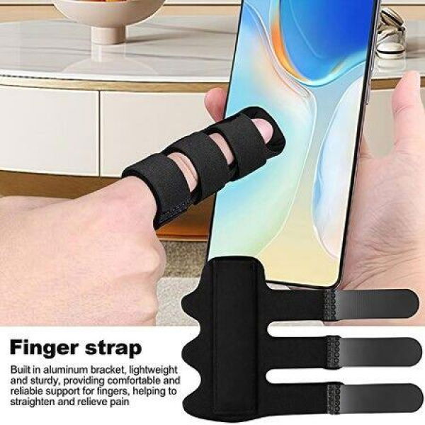 Finger Splint,Trigger Finger Splint with Belt-in Aluminum Splint Adjustment Tape Stick,For Recovery,Sports Injury,Finger Injuries Color Black