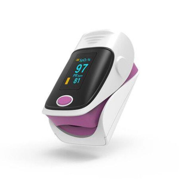 Fingertip Pulse Oximeter Blood Oxygen Saturation And Pulse Rate Monitor Col. Pink.