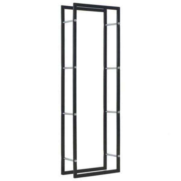 Firewood Rack Black 50x20x150 Cm Steel