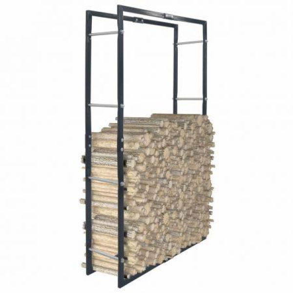 Firewood Rack Black 80x25x150 Cm Steel