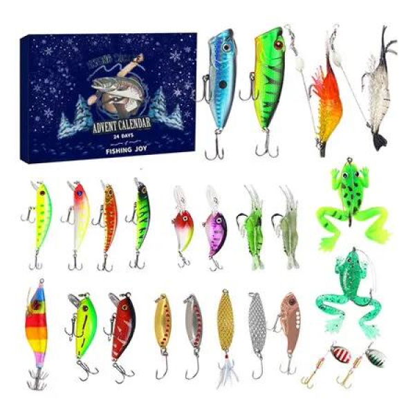 Fishing Advent Calendar 2024, Fishing Christmas Countdown, Funny Fishing Advent Calendar For Men Christmas Gifts