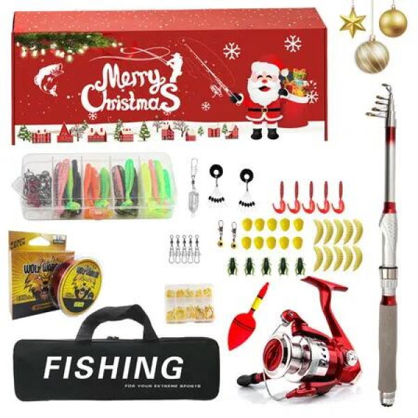 Fishing Advent Calendar,Fishing Christmas Countdown 24 Days,Fish Tackle Set,Christmas Surprise Fishing Bait Gift,Fishing Lures Set