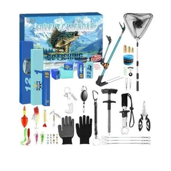 Fishing Tackle Advent Calendar 2026 24pcs Mystery Lure Box Set Outdoor Camping Angler Holiday Gift Birthday Present