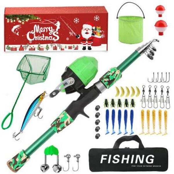 Fishing Tackle Lures Set Fishing Advent Calendar,Fishing Christmas Countdown 24 Days,Christmas Surprise Bait Gift Lures Angling Essentials Col Green