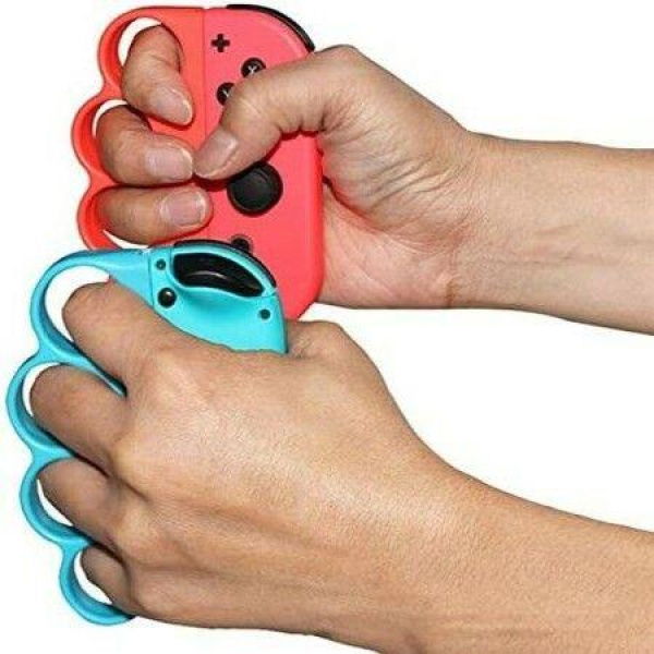 Fit Boxing Compatible Grip For Nintendo Switch Joy-Con Controller Set Of 2 (Red And Blue)