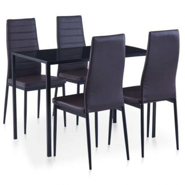 Five Piece Dining Set Brown