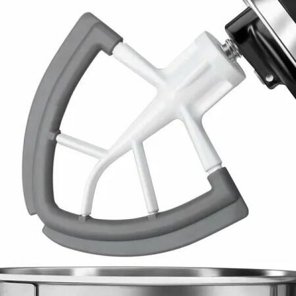 Flex Edge Beater Kitchenaid Mixer Accessory Tilt Head Stand 4.5-5 Quart Bowls Silicone Edges White Kitchen Baking Tool Efficient Mixing