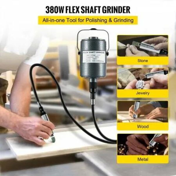 Flex Shaft Grinder Rotary Tool 380W 6.5mm Chuck w/ Foot Pedal 45 Accessory