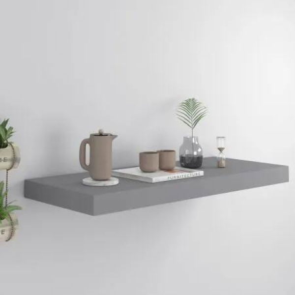 Floating Wall Shelf Grey 60x23.5x3.8 cm MDF