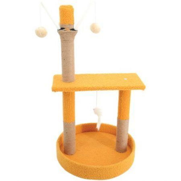 Floofi 75cm Plush Scratching Post Cat Tree Yellow