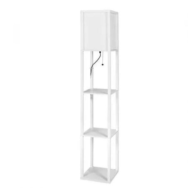 Floor Lamp Storage Shelf LED White