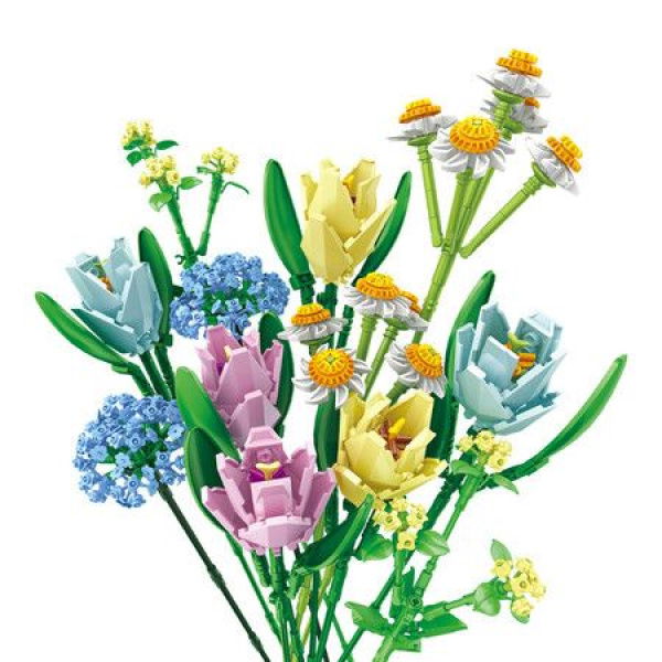 Flower Bouquet Building Blocks Set Artificial Flower Bouquet Building Toys Creative DIY Building Bricks For Adults Teens