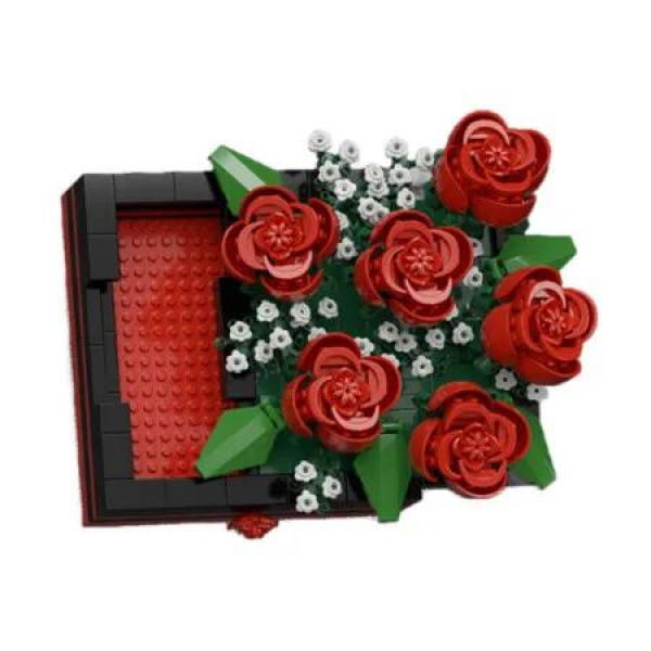 Flowers Frame, Roses Art Frames, Floral Building Toys, 687 PCS Artificial Faux Flowers Set, Great Gift Idea for Kids